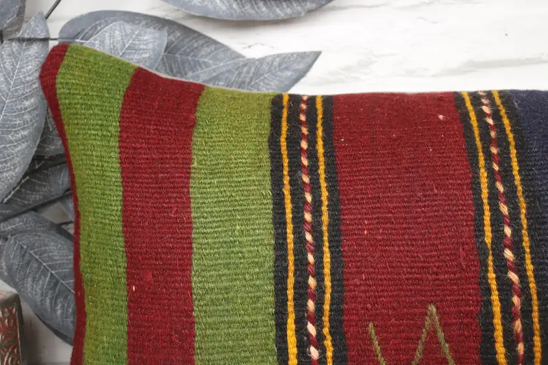Vintage Kilim Throw Pillow, Cushion, 12x24 Orange Pillow Cover, Vintage Kilim Pillow, Muted Pillow Cover, Rustic Pillow Case, Home Decor Pillow - 2