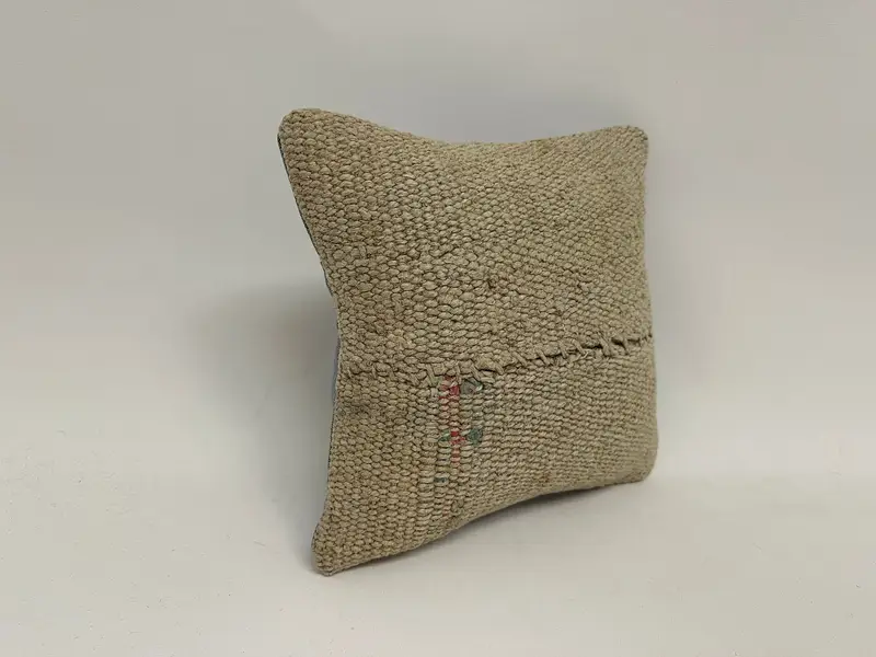 Vintage Kilim Throw Pillow, Kilim Pillow, Cushion Case, Vintage Kilim Pillow, 12x12 Beige Pillow Case, Vintage Pillow Sham, Christmas Pillow Sham - 3