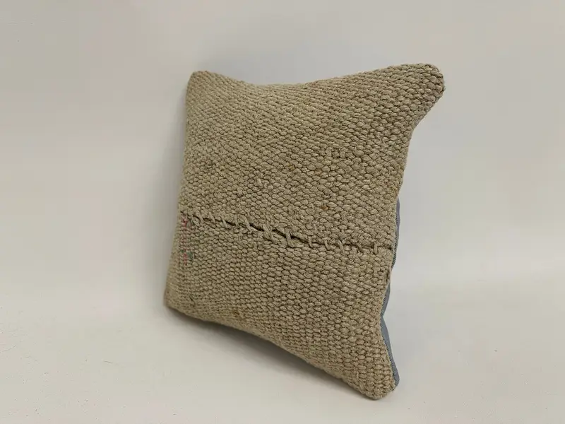 Vintage Kilim Throw Pillow, Kilim Pillow, Cushion Case, Vintage Kilim Pillow, 12x12 Beige Pillow Case, Vintage Pillow Sham, Christmas Pillow Sham - 4