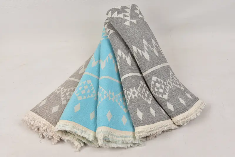 Home Decor Gifts, 70x40 Cotton Dolphin Patterned Towel, Quick-dry towel, Sand-free peshtemal towel for the beach, Turkish towel, Valentines Gift - 4