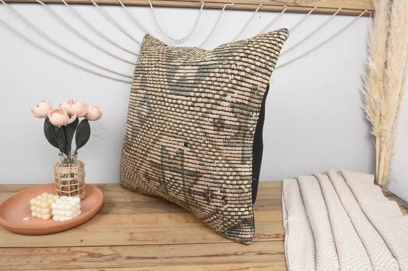 Pillow Case, Car Pillow, Pillow for Sofa, 24x24 Pink Pillow, Handmade Kilim Cushion, Handmade Throw Pillow Case, Seat Pillow Sham, Gift Pillow - 4