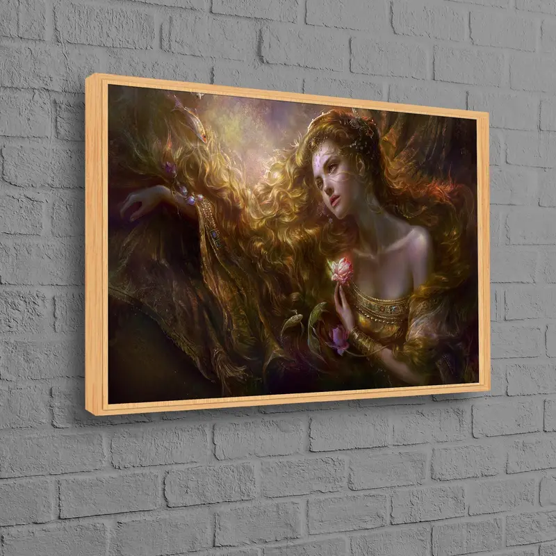 Cuadro elegante en lienzo: Mujer hermosa en un entorno de lujo