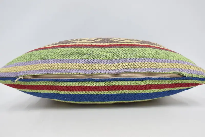 Ethnical Kilim Rug Pillow, Antique Pillows, Muted Pillow Case, Cushion Case, Boho Pillow Sham Cover, 16x24 Purple Pillow Cover - 6