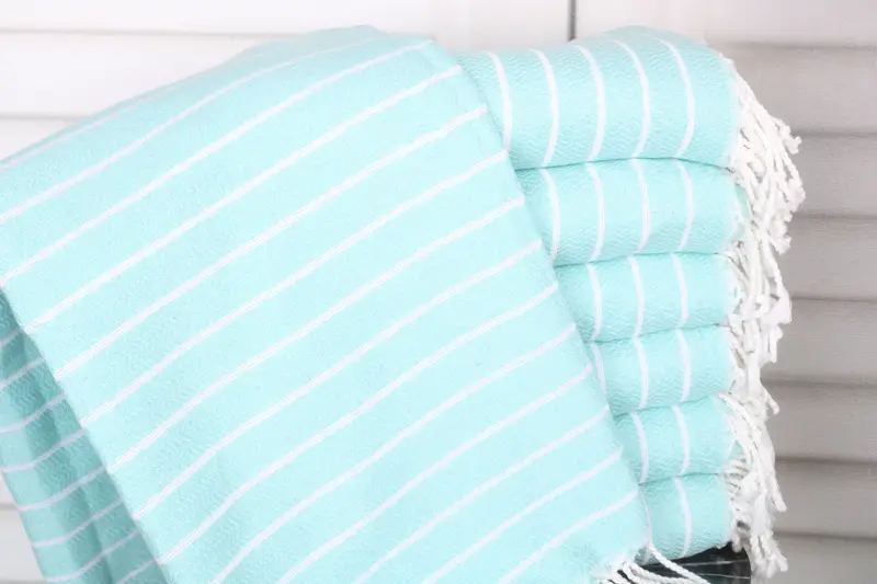 Bridal Shower Gift Striped Mint Cotton Towel Personalized 40x71 Inches