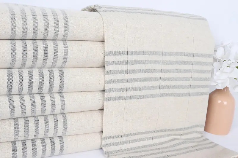 Monogram Towels, Sand-free towel, Custom Towel, Bridesmaid Gifts, Travel Towel, Christmas Favors, Organic Cotton Towel, 70x40 Linen Striped Towel - 2