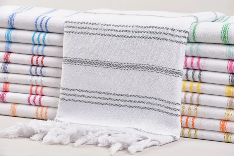 Doğum günü hediyesi, toplu sipariş havlu, monogramlı el havlu, yaz havlu, nedime hediyeleri, 40x24 pamuklu çizgili havlu, kişiselleştirilmiş bulaşık havlu - 2