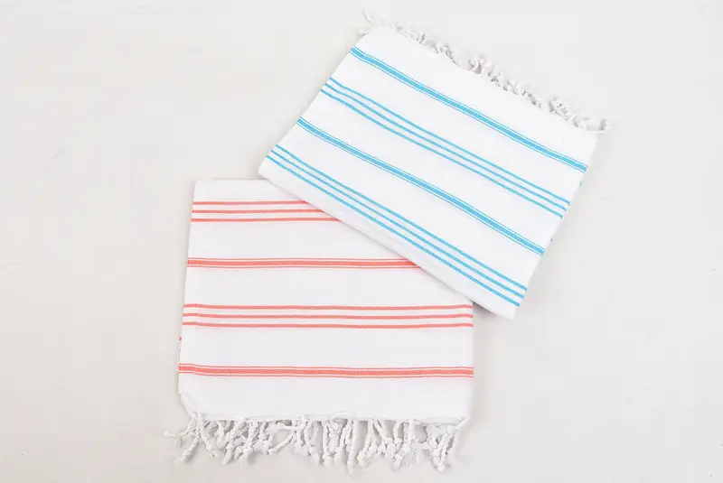 Doğum günü hediyesi, toplu sipariş havlu, monogramlı el havlu, yaz havlu, nedime hediyeleri, 40x24 pamuklu çizgili havlu, kişiselleştirilmiş bulaşık havlu - 7