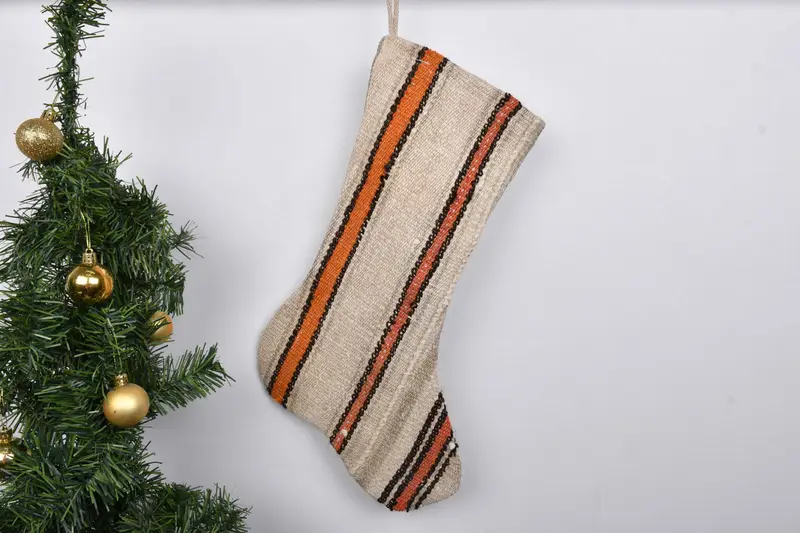 Noel Süsleri Deseni, 7 İnç Geniş Tatil Çorabı