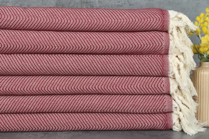 Anniversary Gift For Her, Bridesmaid Gifts, 84x68 Cotton Zig zag Towel, Monogram Blanket, Woven Blanket, Wedding Hand Made Gift, Aesthetic Blanket - 1