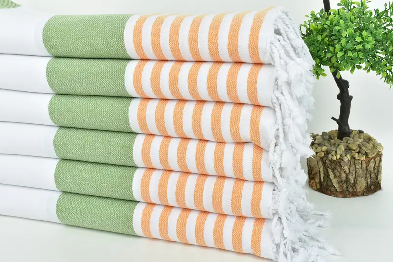 Organic Beach Towel, 70x40 Cotton Striped Towel, Bachelorette Gifts, Bridesmaid Favors, Housewarming Gift, Bachelor Gifts, Custom Bath Towel - 3