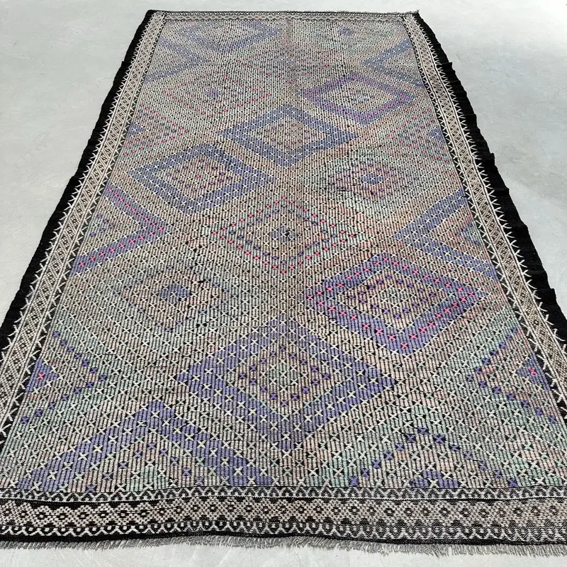 Turuncu, Mor Kamuflaj Halı, 6,1x10,8 ft Şık Dekor