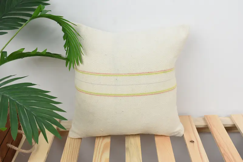 Vintage Kilim Throw Pillow, 14x14 White Cushion Cover, Decorative Throw Cushion Cover, Throw Kilim Pillow, Cushion, Kilim Pillow Cover - 1