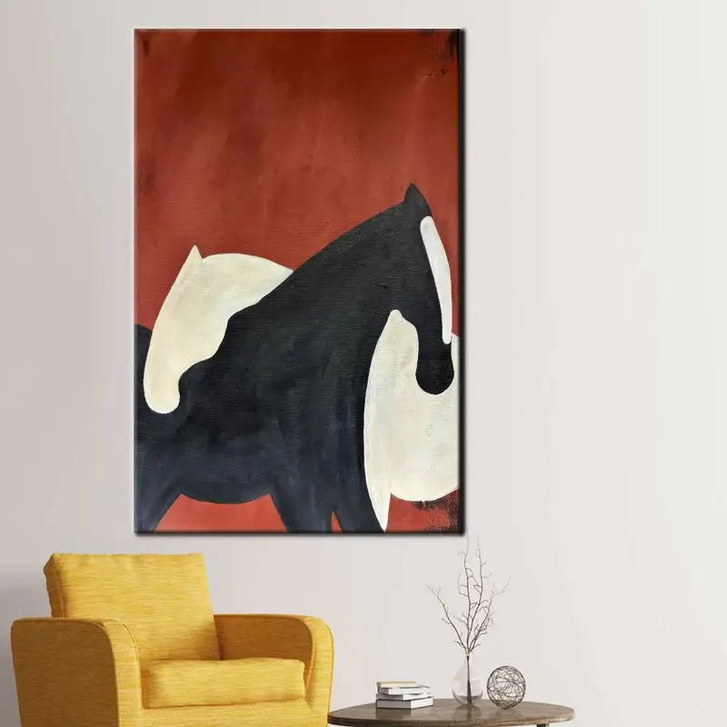 Elegant Abstract Horse Canvas: Unique Horse Lover Gift