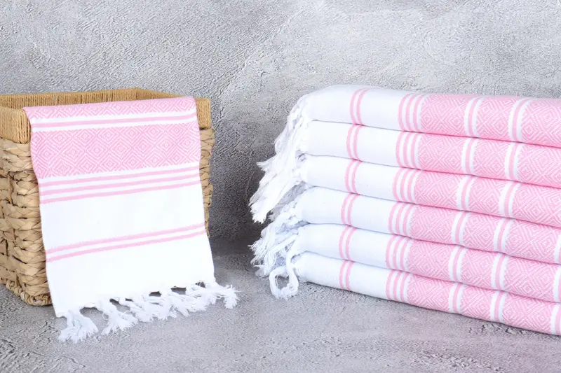 Turkish Hand Towel, Monogram Kitchen Towel, Anniversary Gift For Her, Personalized Hand Towel, Holiday Towel, 40x18 Cotton Diamond Towel - 3