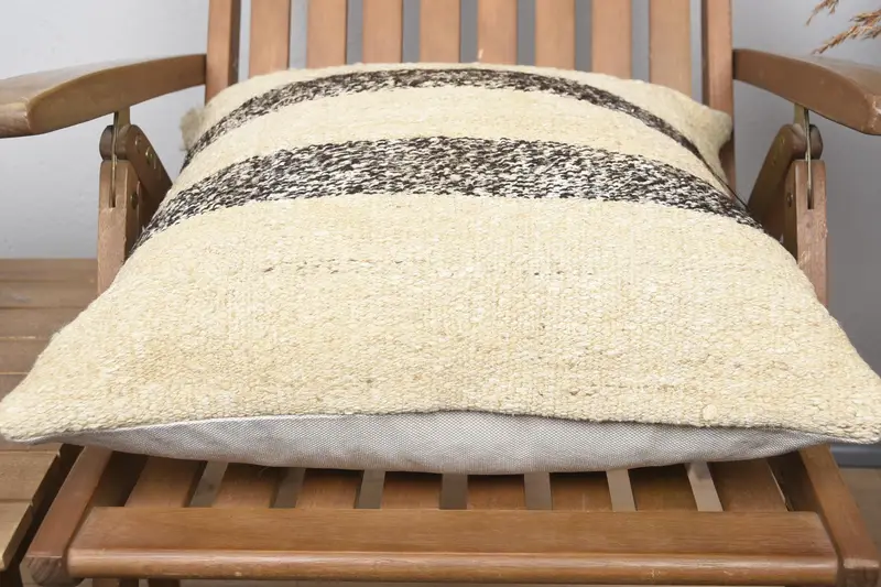 Cushion, Pillow for Sofa, Antique Pillows, Boho Chic Cushion Case, Kilim Cushion Sham, 20x20 Beige Cushion Cover, Sofa Bolster Cushion Case - 5