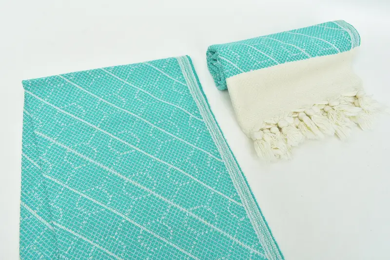 Onun için hediyeler, banyo havluları, monogram mutfak havlu, ev dekoru hediyeleri, 36x18 pamuklu geometrik havlu, monogramlı el havlu, Hizmetçi Onur Hediyesi - 7