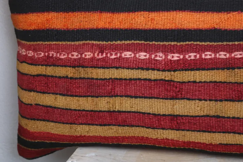 16x48 Red Pillow Sham, Nautical Throw Pillow Sham, Boho Pillow, Pillow, Kilim Pillow Cover, Vintage Kilim Pillow, Office Chair Cushion Case - 3