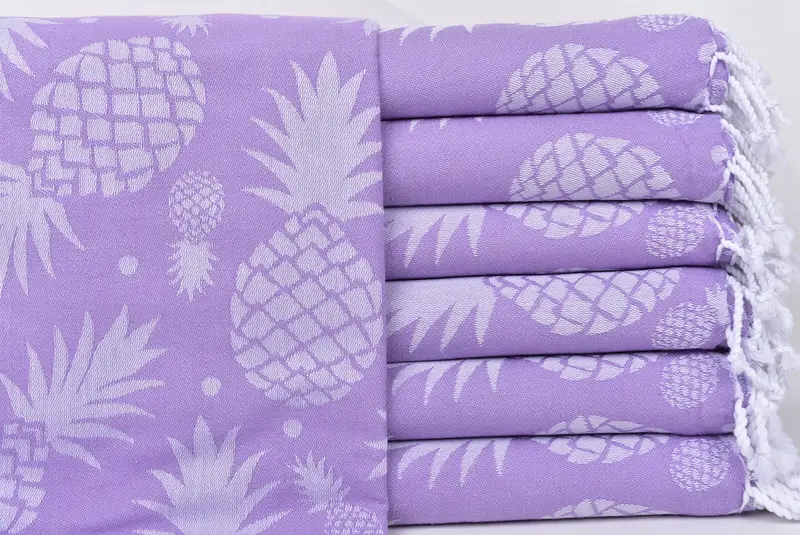 Turkish bath towel, Handmade Gift, Personalized Bridesmaid Beach Towel, 70x36 Cotton Pineapple Design Towel, Best Friend Gift, Large Turkish Towel - 2