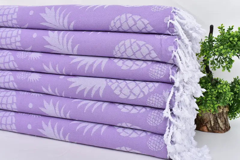 Turkish bath towel, Handmade Gift, Personalized Bridesmaid Beach Towel, 70x36 Cotton Pineapple Design Towel, Best Friend Gift, Large Turkish Towel - 4