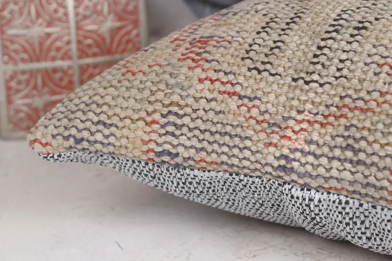 Pillow Case, Kilim Cushion Sham, 12x12 Beige Cushion Case, Tapestry Pillow Case, Vintage Pillow, Oriental Cushion, Kilim Pillow - 7