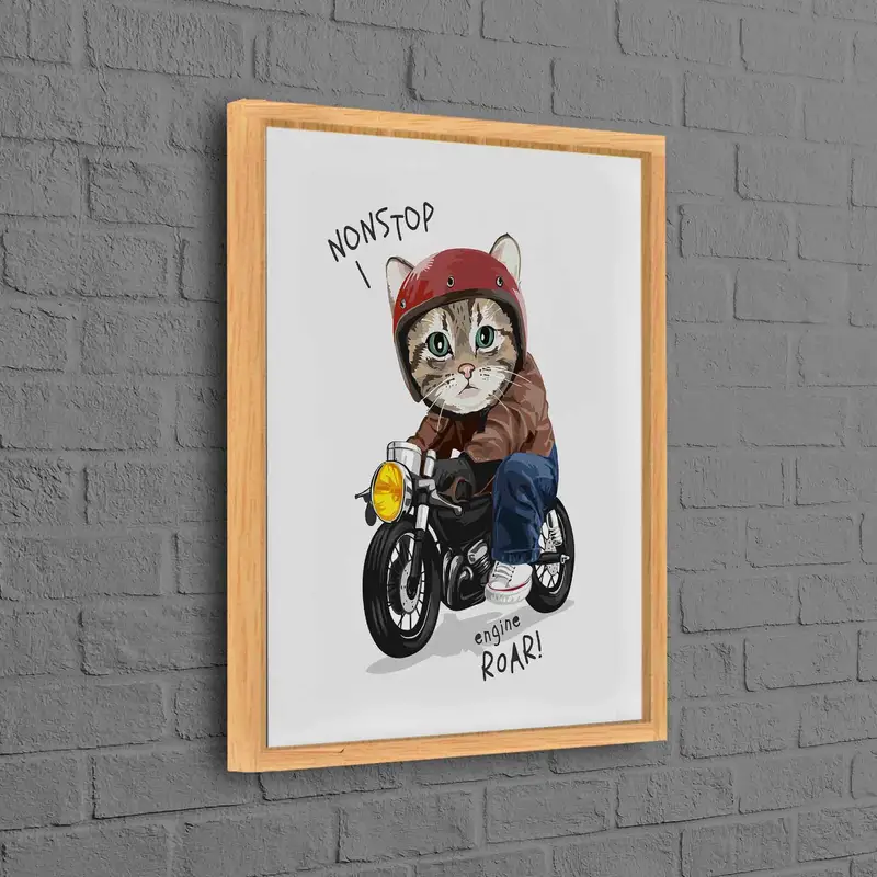 モダンな抽象猫キャンバス: ユニークな猫愛好家ギフトアート