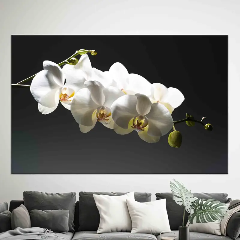 Flowers Wall Art, Orchid Wall Decor, Flower Lover Gift, Trendy Wall Art, Saloon Decor, Luxury Wall Decor, Canvas Wall Art, Personalized Gift - 1