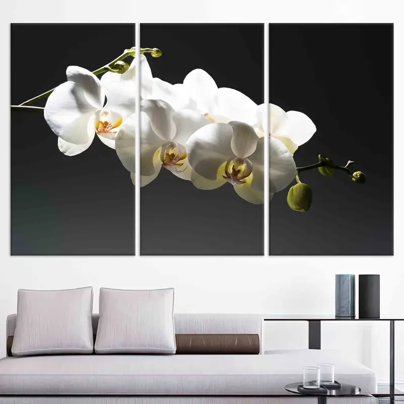 Flowers Wall Art, Orchid Wall Decor, Flower Lover Gift, Trendy Wall Art, Saloon Decor, Luxury Wall Decor, Canvas Wall Art, Personalized Gift - 4