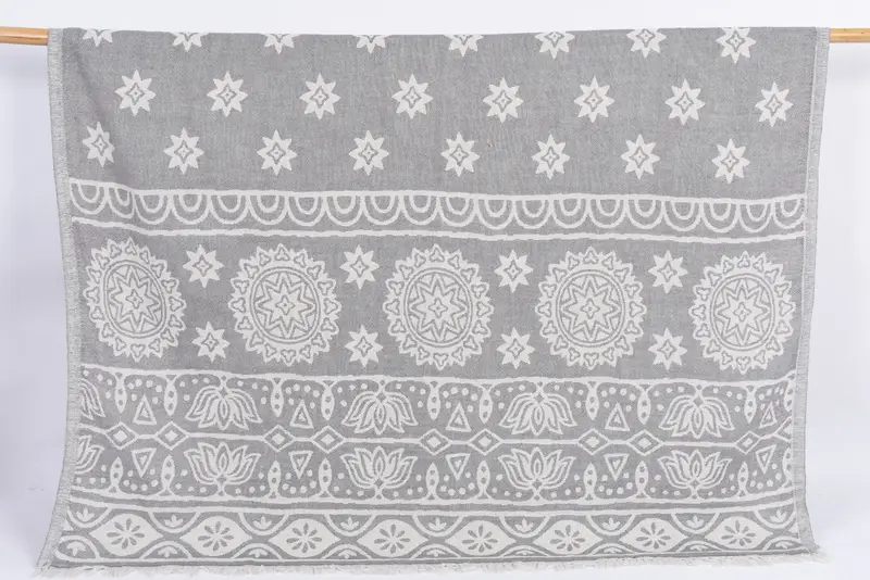 Turkish Beach Towel Personalized Dark Gray Rainbow, 70x36 Inches