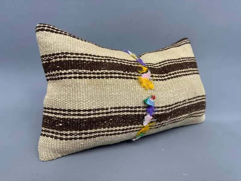 Decorative Cushion, 12x20 Beige Pillow Cover, Antique Pillows, Pillow for Sofa, Vintage Kilim Pillow Cushion, Kilim Pillow Cover, Pillow Cover - 2