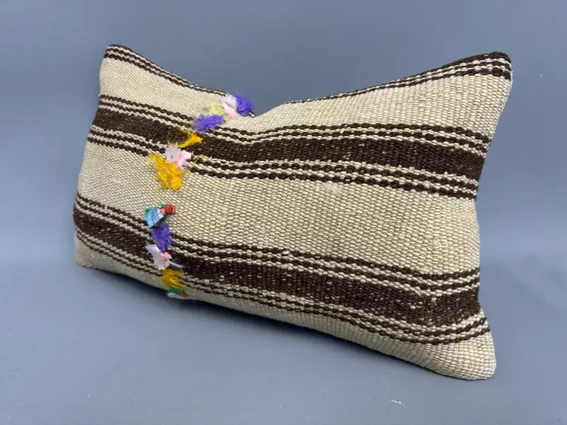Decorative Cushion, 12x20 Beige Pillow Cover, Antique Pillows, Pillow for Sofa, Vintage Kilim Pillow Cushion, Kilim Pillow Cover, Pillow Cover - 3