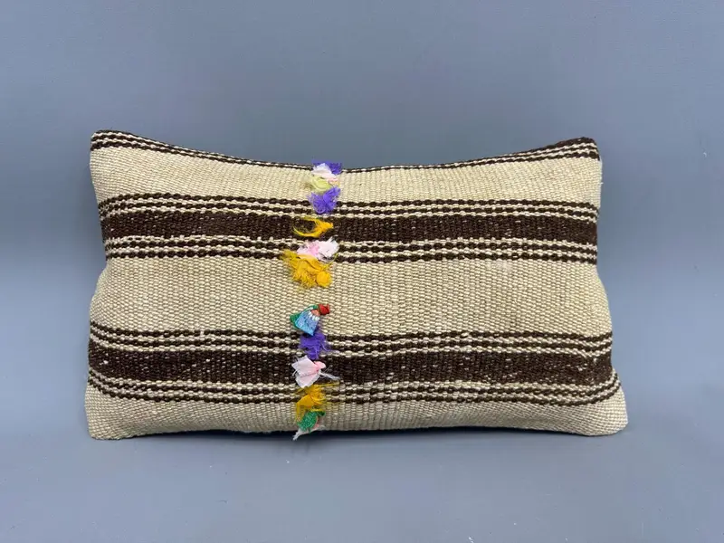 Decorative Cushion, 12x20 Beige Pillow Cover, Antique Pillows, Pillow for Sofa, Vintage Kilim Pillow Cushion, Kilim Pillow Cover, Pillow Cover - 4
