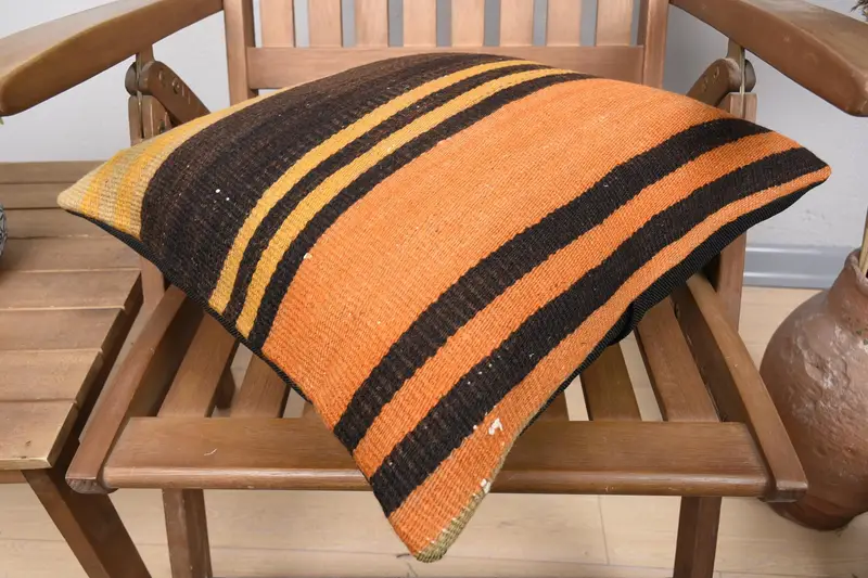 Throw Kilim Pillow, Vintage Pillow, 18x18 Yellow Cushion Cover, Personalized Gift Pillow Pillow Case, Pet Cushion Cover, Kilim Pillow, Pillow Cover - 4