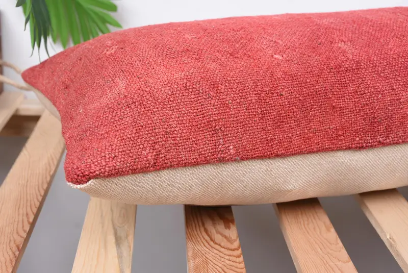 Cushion Case, Authentic Cushion, Turkish Kilim Pillow, Outdoor Cushion Cover, 12x36 Red Pillow Cover, Kilim Pillow, Pillow for Sofa - 6