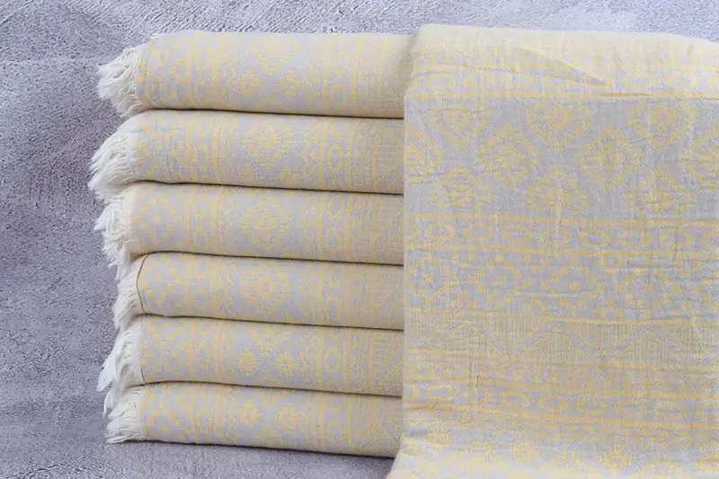 Handmade Gift, Organic Cotton Towel, Luxury Beach Towel, Memorial Gift, 68x36 Cotton Geometric Towel, Quick-dry towel, Wedding Gift, Guest Towel - 1