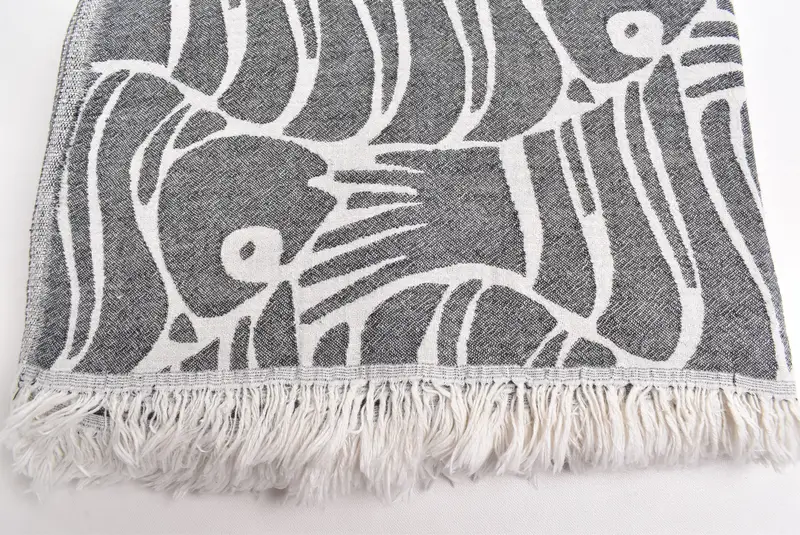 Turkish Tablecloth, Tablecloth, Housewarming Gift, 70x60 Cotton Fish Design Towel, Valentines Day Gift, Turkish Beach Blanket, Bridal Shower Gift - 4
