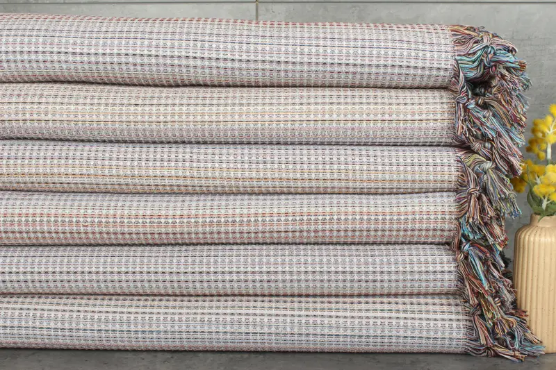 92x88 Cotton Geometric Towel, Boho Throw Blankets, Monogram Blanket, Bridal Shower Gifts, Best Wedding Gift, Organic Throw, Throw Blanket Couch - 1