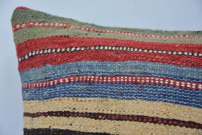 Vintage Kilim Throw Pillow, Vintage Pillow, 16x24 Orange Pillow Cover, Pastel Pillow Cover, Cozy Throw Cushion, Pillow Sham, Turkish Kilim Pillow - 2