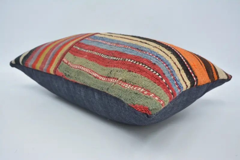Vintage Kilim Throw Pillow, Vintage Pillow, 16x24 Orange Pillow Cover, Pastel Pillow Cover, Cozy Throw Cushion, Pillow Sham, Turkish Kilim Pillow - 6