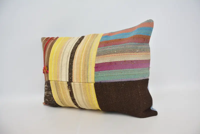 Yellow & Brown Geometric Pillow, 20x28 Inches Size Decorative Pillow - 4