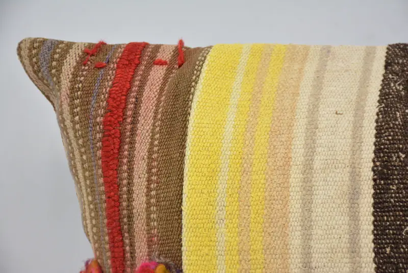 Yellow & Brown Geometric Pillow, 20x28 Inches Size Decorative Pillow - 2