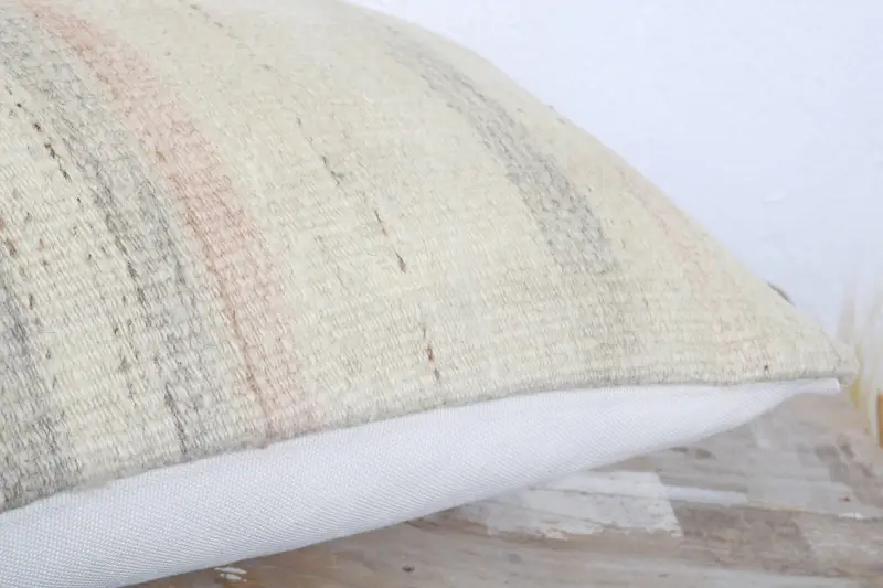 Square Throw Cushion Cover, Pillow for Couch, Cozy Throw Pillow, Cushion, Boho Pillow Sham Cover, Boho Pillow, 12x20 Beige Pillow - 6