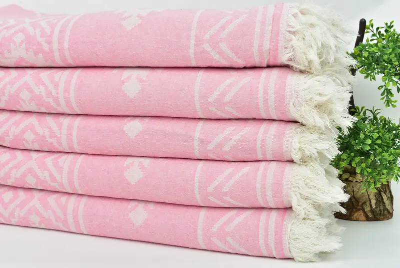 Housewarming Gift, Personalized Gifts, Turkish Towel Beach, Embroidery Towels, Organic Towel, 74x40 Cotton Geometric Towel, Girl Trip Party Favor - 4