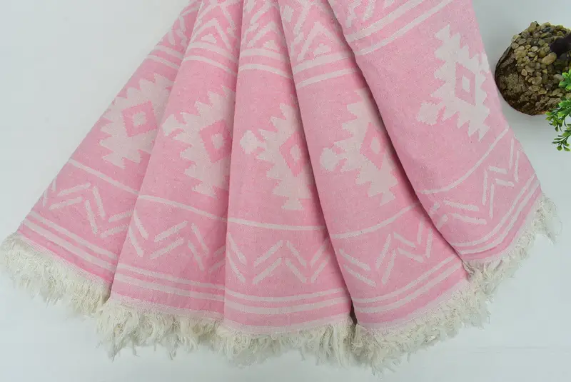 Housewarming Gift, Personalized Gifts, Turkish Towel Beach, Embroidery Towels, Organic Towel, 74x40 Cotton Geometric Towel, Girl Trip Party Favor - 5