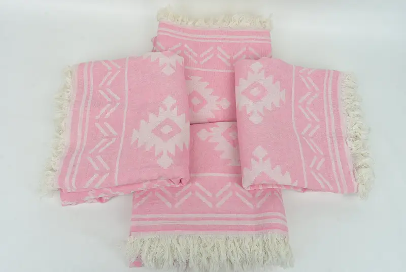 Housewarming Gift, Personalized Gifts, Turkish Towel Beach, Embroidery Towels, Organic Towel, 74x40 Cotton Geometric Towel, Girl Trip Party Favor - 7