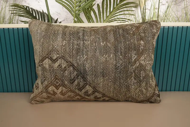 Brown Throw Euro Sham, Antique Home Decor 16x24 inch Pillow Cover - 1