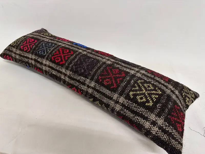 Cushion Case, Retro Throw Pillow Cover, Pillow for Couch, 12x36 Red Cushion, Bolster Throw Cushion Cover, Turkish Pillow, Kilim Pillow Cover - 6