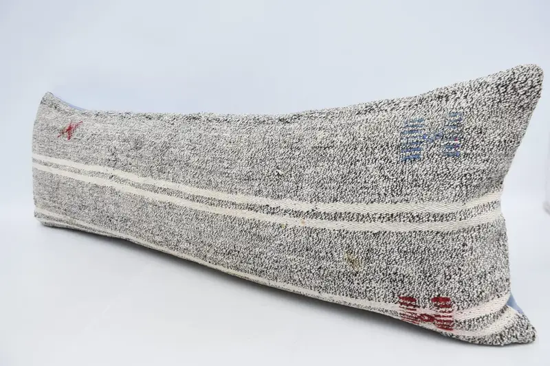 Knitted Pillow Cover, Pillow for Sofa, Interior Designer Pillow, Patio Cushion, 16x48 Brown Pillow Case, Cushion Case, Handmade Kilim Cushion - 4