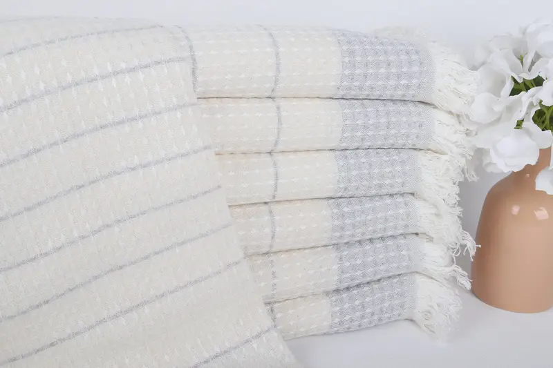 Turkish Towel USA, Organic Turkish towel, 70x40 Cotton Waffle Towel, Yoga Towel, Large Turkish Towel, Engagement Gift, Embroidered Turkish Towel - 1