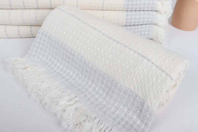 Turkish Towel USA, Organic Turkish towel, 70x40 Cotton Waffle Towel, Yoga Towel, Large Turkish Towel, Engagement Gift, Embroidered Turkish Towel - 4