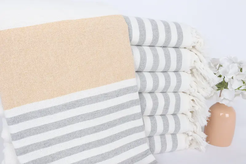 Özel Düğün Hediyesi Monogramlı Türk Pamuk Plaj Havlusu, 36x67 İnç